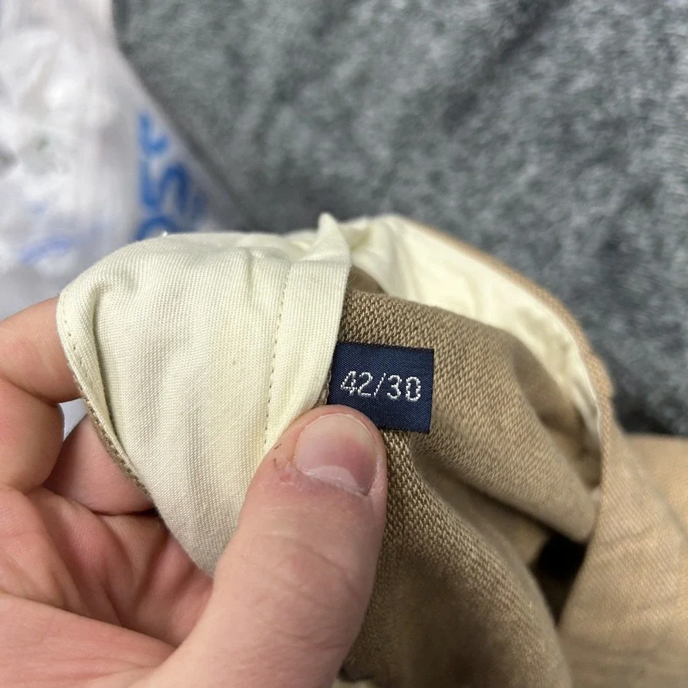 Polo Ralph Lauren Mens Size 40X30 (40X25) Beige Linen Blend Trouser Pants